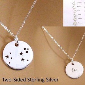 Silver Zodiac Necklace/Sterling Silver Constellation Necklace/Zodiac Jewelry/Zodiac Gift/Constellation Jewelry Gift/ Personalized Gift Her