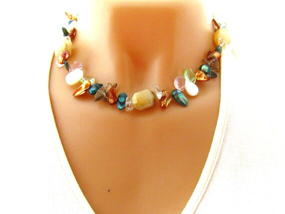 Multicolor Freshwater Pearl Necklace with Mother … - image 5