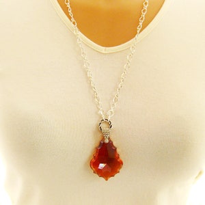 Orange Halskette, Topas Kristall Halskette, Orange Schmuck Geschenk