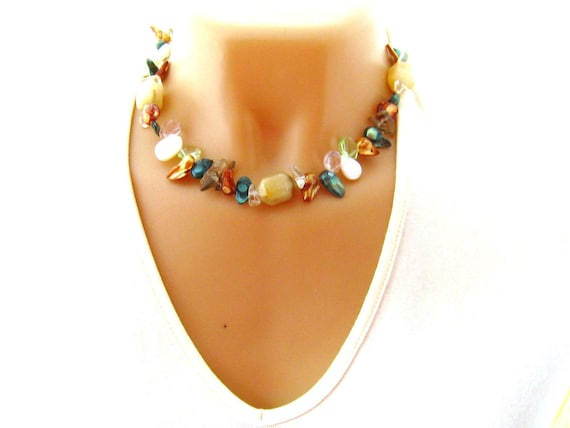 Multicolor Freshwater Pearl Necklace with Mother … - image 1