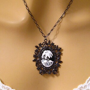 Flamingo Cameo Necklace, Flamingo Gift, Flamingo Jewelry Gift, Jewelry Flamingo, Necklace Flamingo image 4