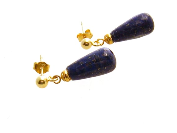 Real Lapis Dangle Earrings, Blue Gemstone Drops, Blue Lapis Earrings, Gold  Fill Lapis Lazuli Gemstone Earrings - Etsy