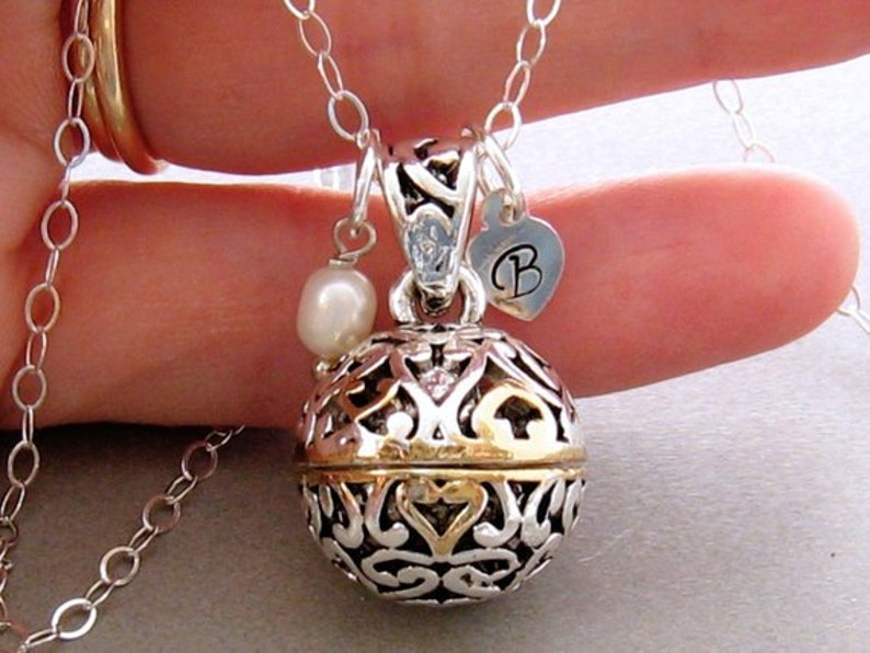 Prayer Box Necklace, Secret Compartment Locket Necklace, Hearts and Cross Personalized Prayer Box Necklace, Sterling Fill Chain Round