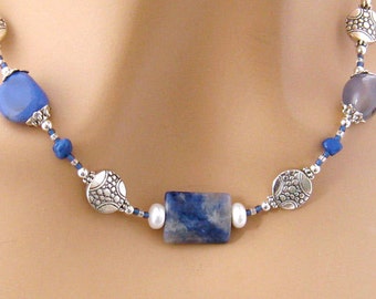 Sodalite Necklace, Royal Blue Necklace, Blue Stone Necklace, Sodalite Stone Necklace, Gemstone Necklace, Royal Blue Jewelry, Gift for Her