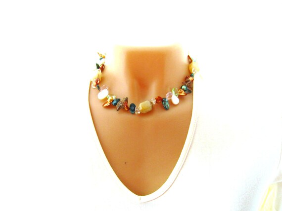 Multicolor Freshwater Pearl Necklace with Mother … - image 2