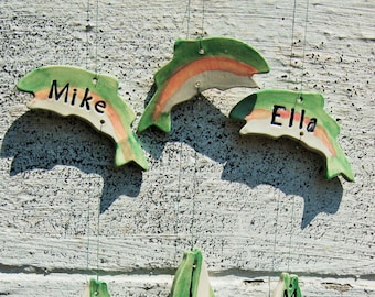 Extra Fish for Grandpa's Fishing Buddies Ceramic Wind Chime