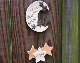 Grandma's Shining Stars Custom Family Ceramic Wind Chime