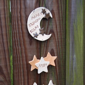 Grandma's Shining Stars Custom Family Ceramic Wind Chime