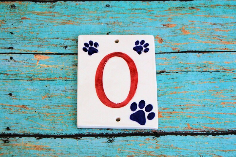 handmade ceramic paw print house numbers paw house numbers