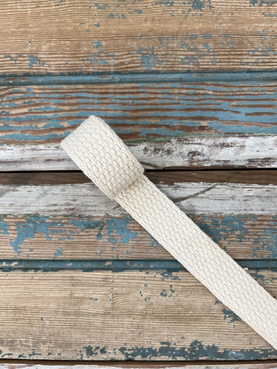 1 Inch Cotton Webbing Medium Weight for Bags, 1 Inch Cotton Webbing, 1 Inch Webbing Strap, Black and Natural, Ships from Oakland, CA USA