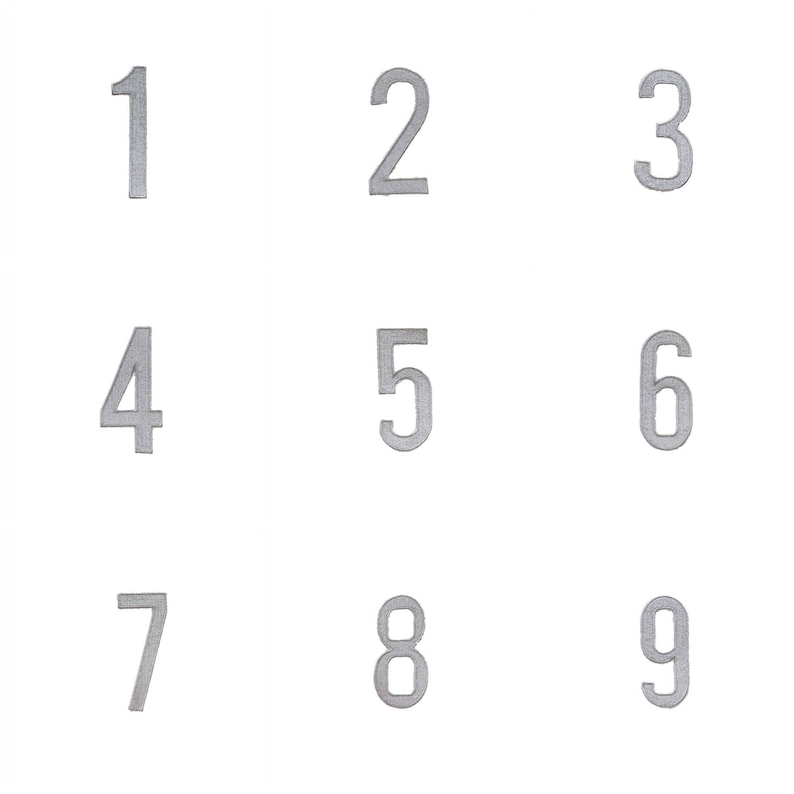 Iron on Numbers Silver Metallic Patch 100 Embroidered Etsy