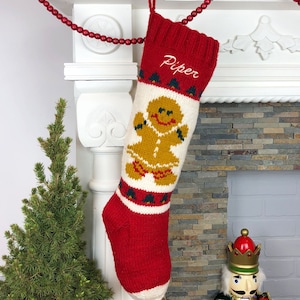 Christmas Stocking Personalized Girls Mary Maxim Gingerbread Girl Custom Xmas Embroidered Monogrammed Sock