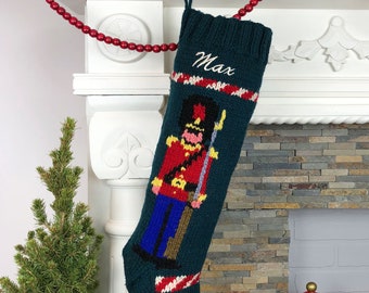 Christmas Stocking Boys Personalized Custom Mary Maxim Soldier Stocking