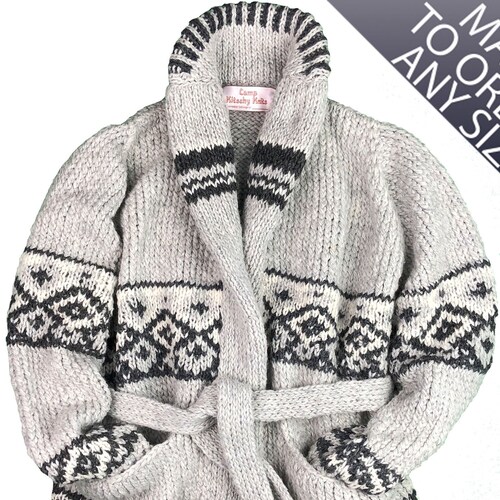 Cardigan Sweater Chunky Knit With Tie 