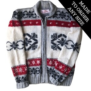 Elk Cowichan Style Cardigan Sweater Made to Order