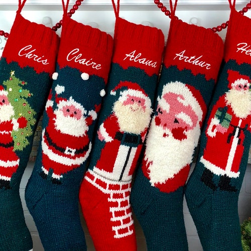 Knit Christmas Stockings Personalized Handmade Wool Stockings Etsy
