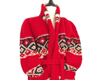 Cardigan Sweater Chunky Knit With Tie  Starsky Marilyn Sweater-  in stock