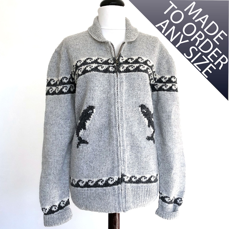 Handknit Wool Cowichan Sweater