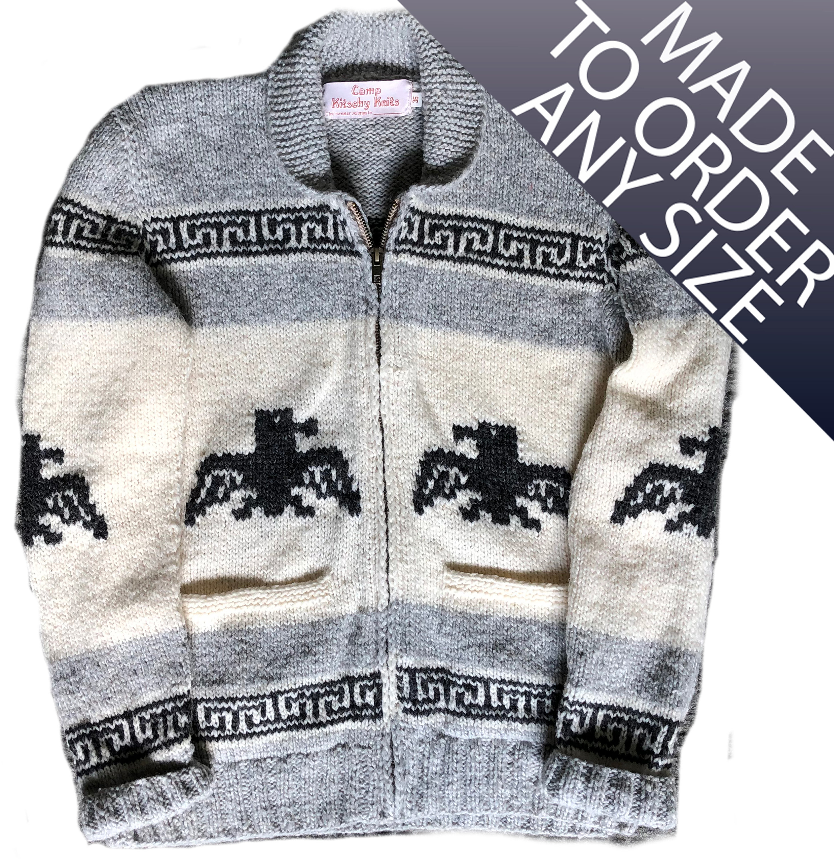 Falcon Cowichan Style Cardigan Sweater 