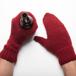 Beer Mittens Red Beer Mittens Drinking Gloves mitten set tailgating camping gifts stocking stuffer image 2