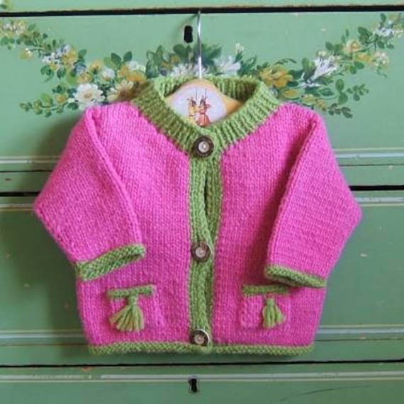 soltero equivocado Interpretación Suéter de lana para niñas jersey de punto a mano rosa y - Etsy México