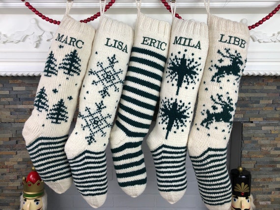 Christmas Stockings Personalized Knit Wool Fair Isle Stockings