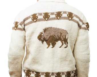 Custom Cowichan Sweater, Mary Maxim Buffalo Handmade