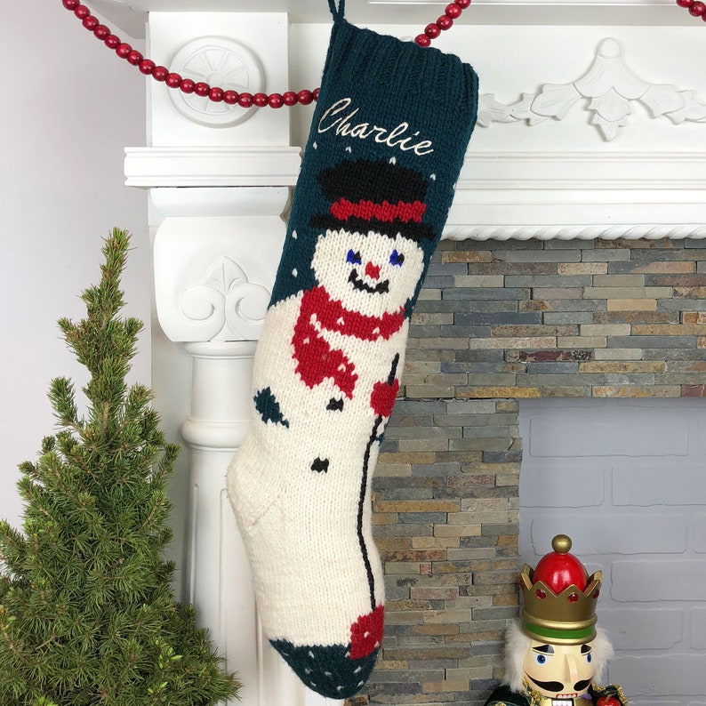 Knitted Christmas Stockings / Personalized Christmas Stocking Etsy