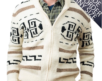 El gran Lebowski Jeffery el Dude Zip Up kostüm Cardigan Sweater 