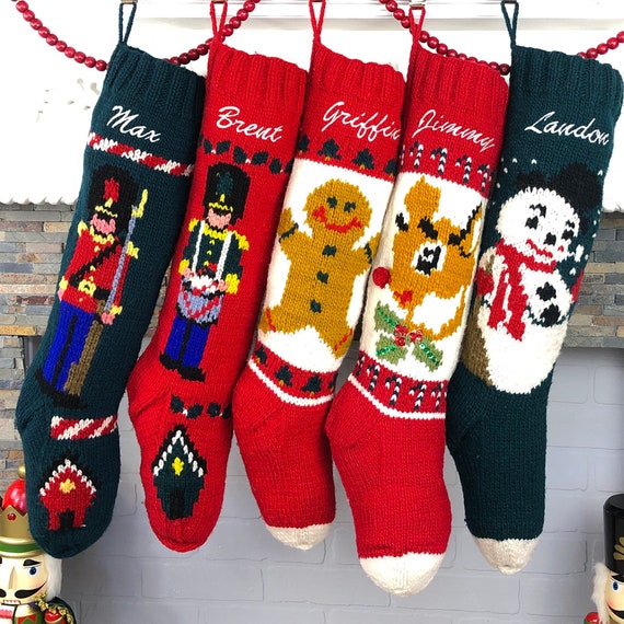 Had a baby and needed family Christmas stockings : r/knitting