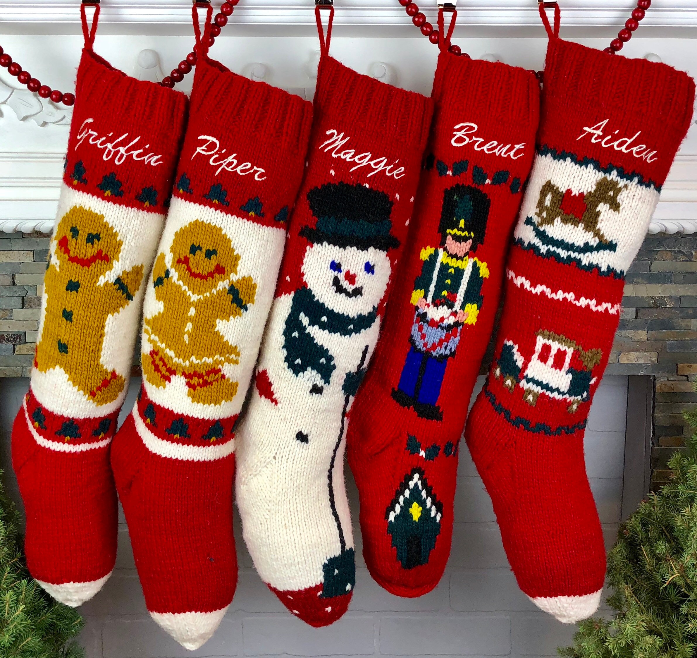 34 Adorable Christmas Stocking Ideas to Hang with Pride: Festive Flair for Your Fireplace 30 Personalized Christmas Stocking Hand Knit Wool Xmas Holiday decor…