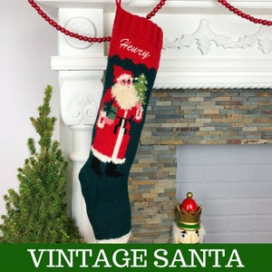 Christmas Stocking Personalized Knit Mary Maxim Bernat Custom Wool Stockings Xmas Socks Families Baby image 7