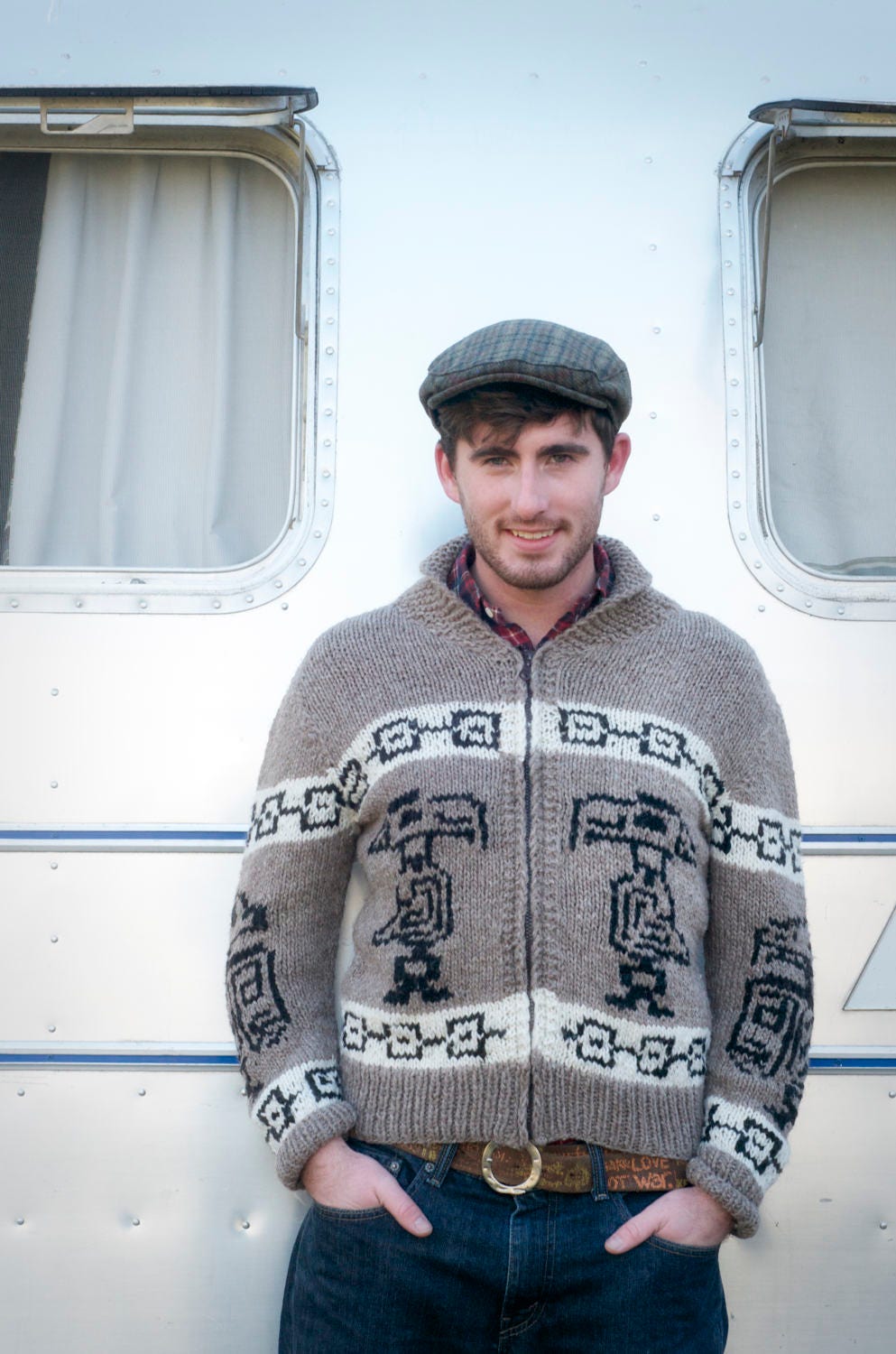 Cowichan Cardigan Sweater Tribal Bird 