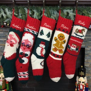 Knit Christmas Stockings Personalized Handmade Wool Stockings