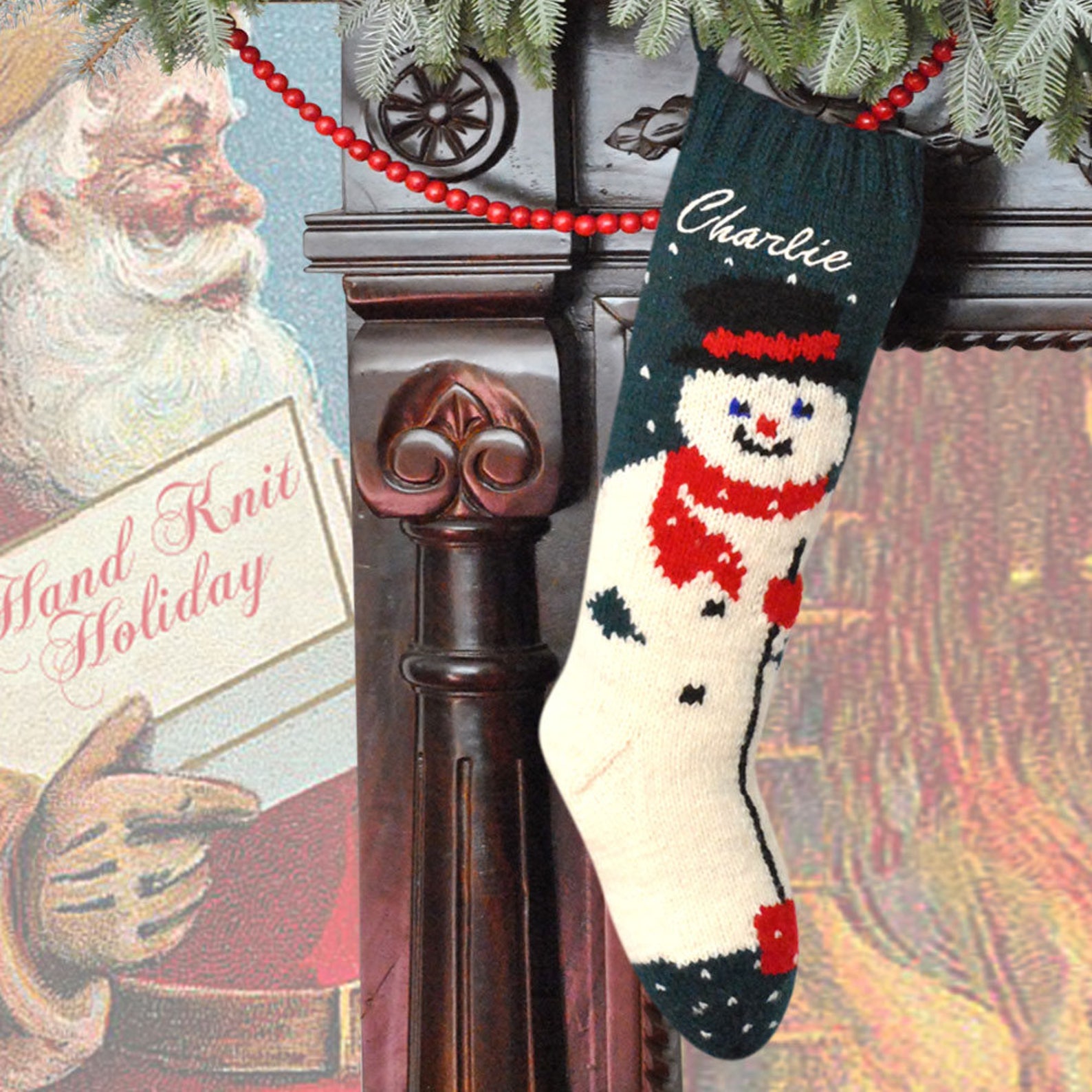 Knitted Christmas Stockings / Personalized Christmas Stocking - Etsy