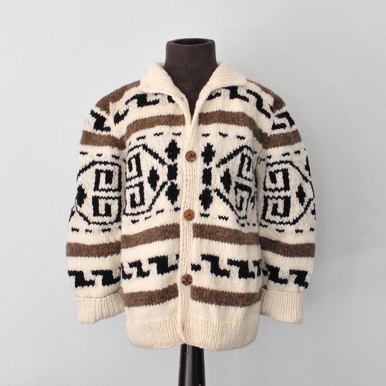 Kids: Big Lebowski / Little Dude cardigan / Cowichan Style Kid's Sweater made to order image 1
