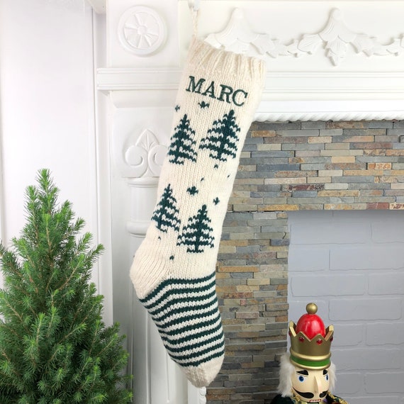 Personalized Christmas Stocking / Hand Knit Christmas Stocking