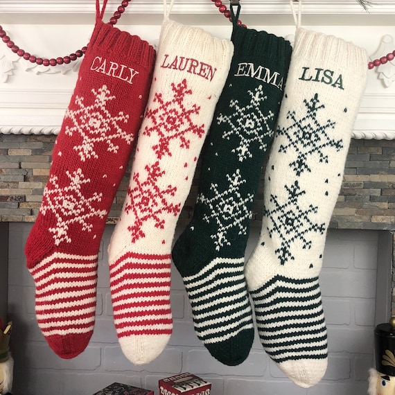 Christmas Stockings Personalized Knit Wool Fair Isle Stockings