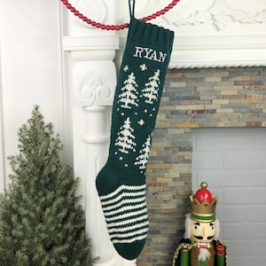 Personalized Christmas Stocking / Hand Knit Christmas Stocking