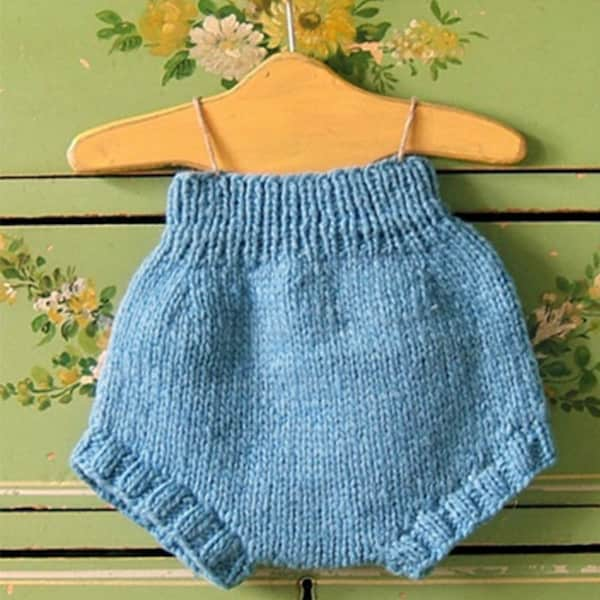 Blue Wool Soaker Cloth Diaper Cover Nappy Overnight Diaper Cover Hand Knit by Llamajama