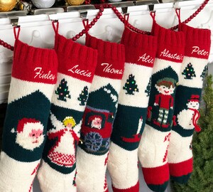 Chaussettes De Noël 3 Pièces | Petit Format 16x12cm | Déco Sapin Cadeaux | Motifs Ours, Père Noël, Bonhomme De Neige