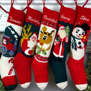 Christmas Stocking Personalized Knit Mary Maxim Bernat Custom Wool Stockings Xmas Socks Families Baby image 9