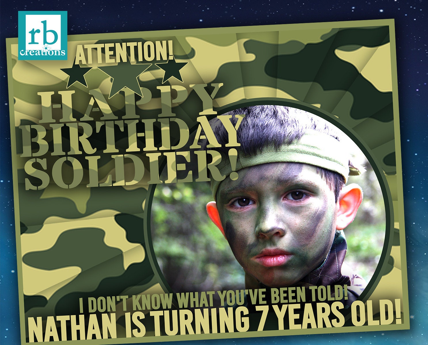 Camo Birthday Party Sign Army Birthday Camo Party Military
