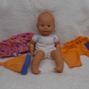 1997 Zapf Jolly Dolly Doll Two Teeth Brown Eyes Baby Clean 3 Pcs