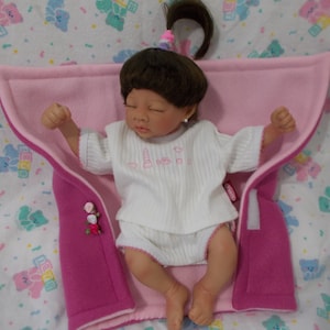 FREE Shipping 12&quot; Preemie Reborn Baby Girl Doll handmade vinyl cloth body Brown Hair sleeping Closed Eyes Christmas weighted stuffed ooak