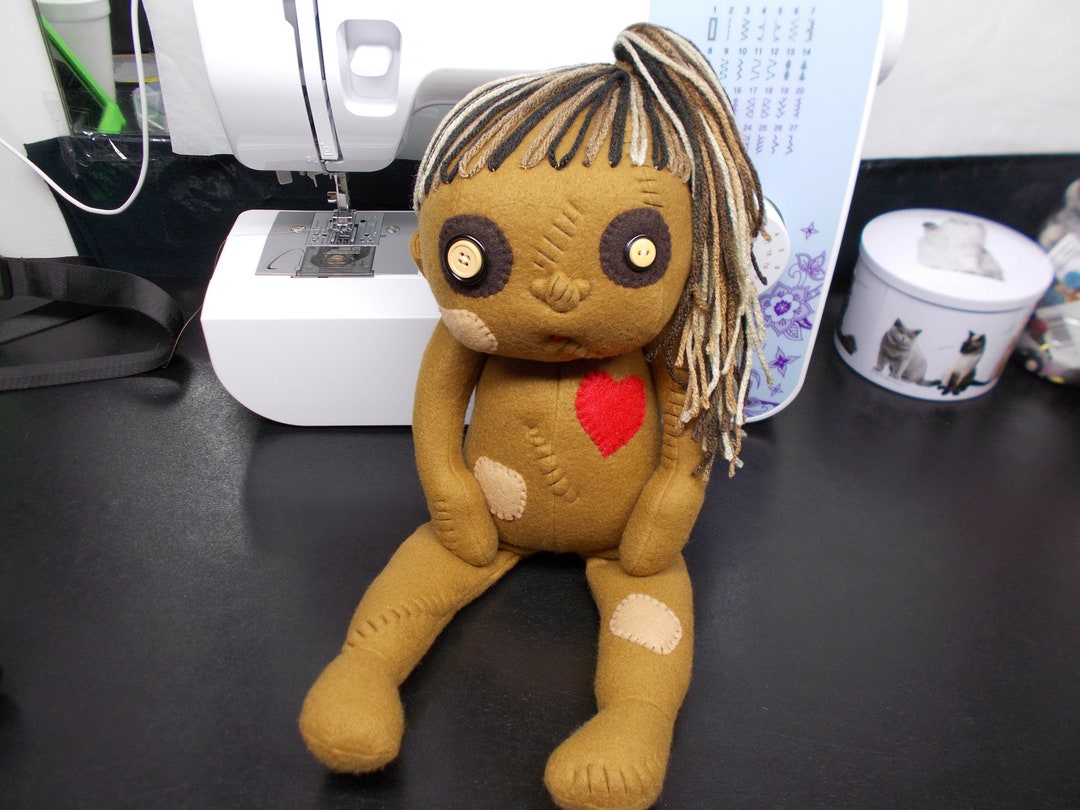 OOAK Zombie Rag Doll Girl Cloth Soft Sculpted Newborn Toddler Style ...