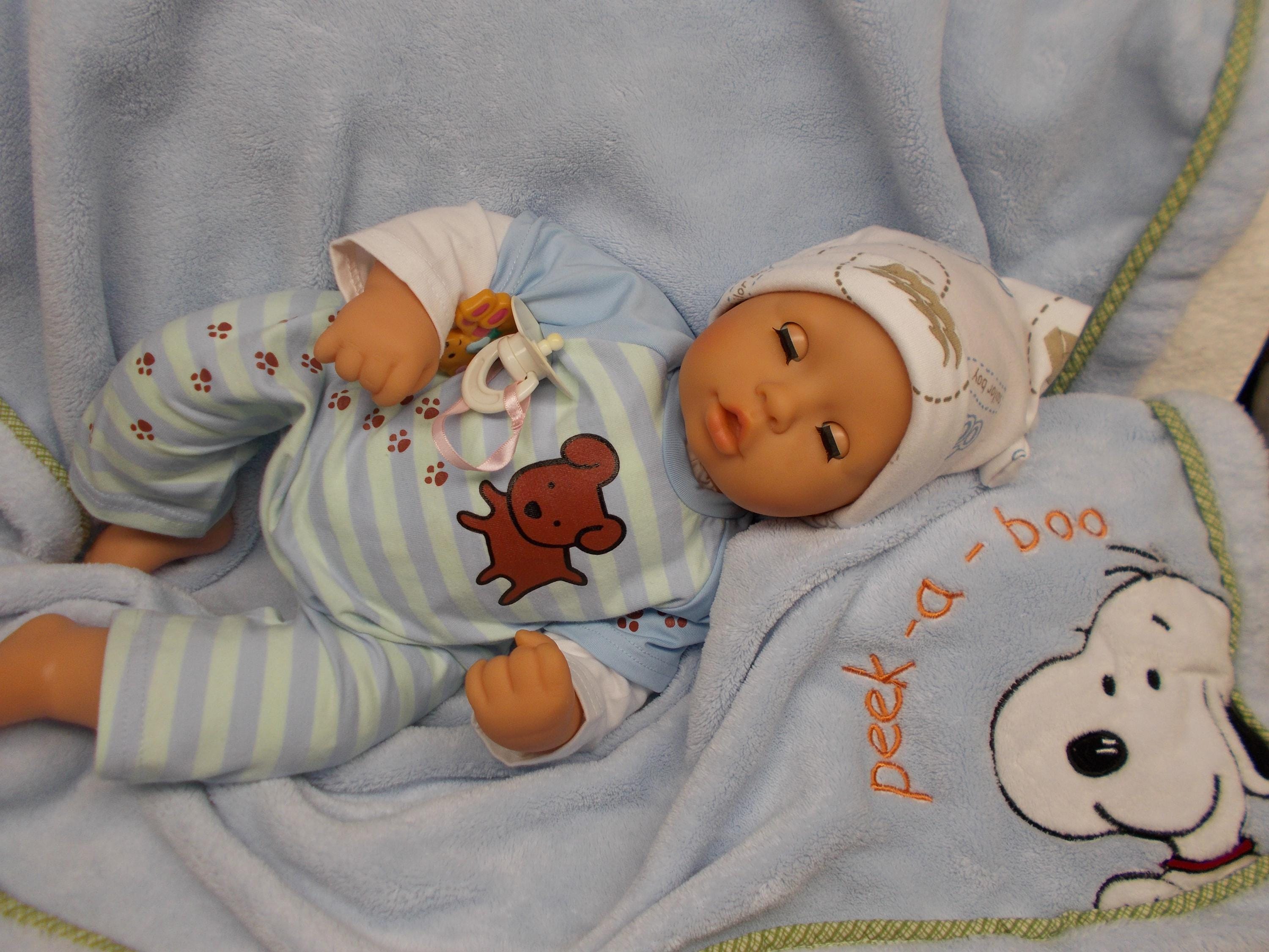 1998 Zapf Chou Chou Baby Doll Weighted Brown Sleep Pacifier Eyes
