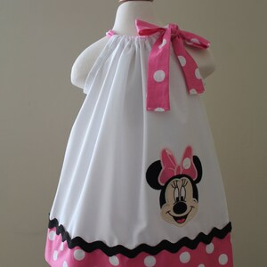 Minnie Mouse Face and Bow in pillowcase dress | Etsy