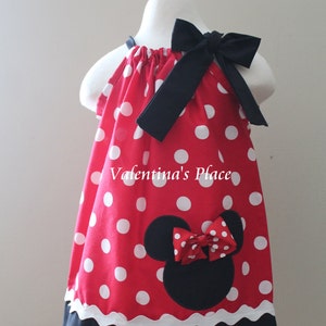 Minnie Mouse in red and white polka dot pillowcase dress Also | Etsy