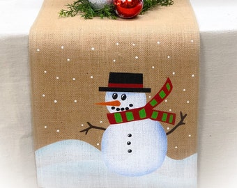 Glistening Snowman Table Topper